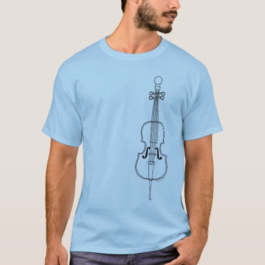 Cello Zeichnend T-Shirt (Vorderseite)