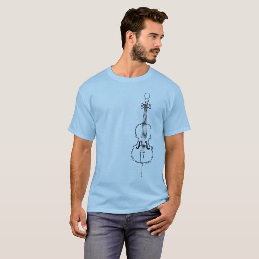 Cello Zeichnend T-Shirt (Vorne ganz)