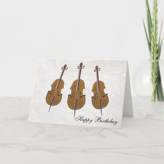 Cello zum Geburtstag Karte (Vorderseite)