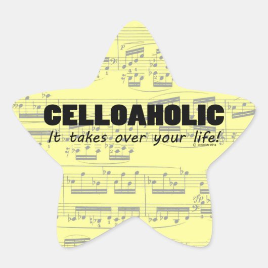 Celloaholic Life Star Sticker (Vorderseite)