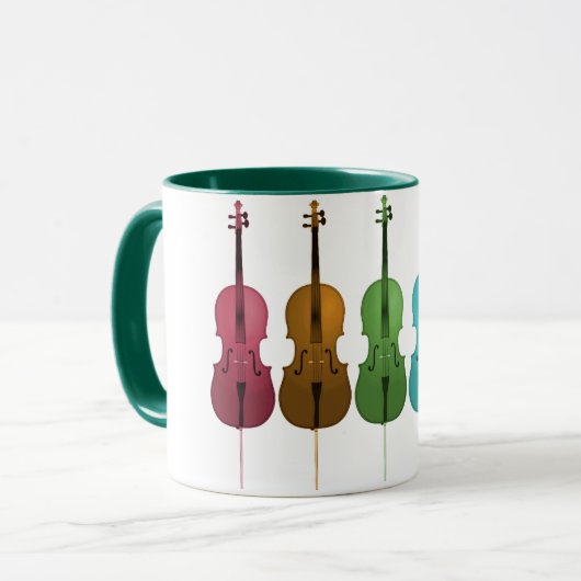 Cellos und Farbe Tasse (Vorderseite Links)