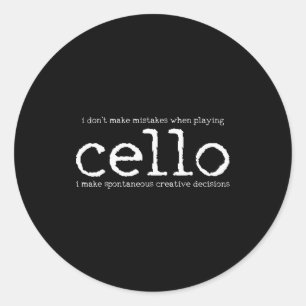Cellospieler Cellist Lustiges Geschenk Runder Aufkleber