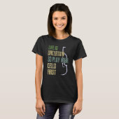 Cellospieler im Retro-Stil T-Shirt (Vorne ganz)