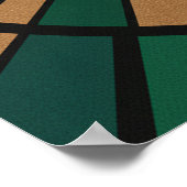 Cellospieler Poster Elegantes Buntglas Musik (Ecke)