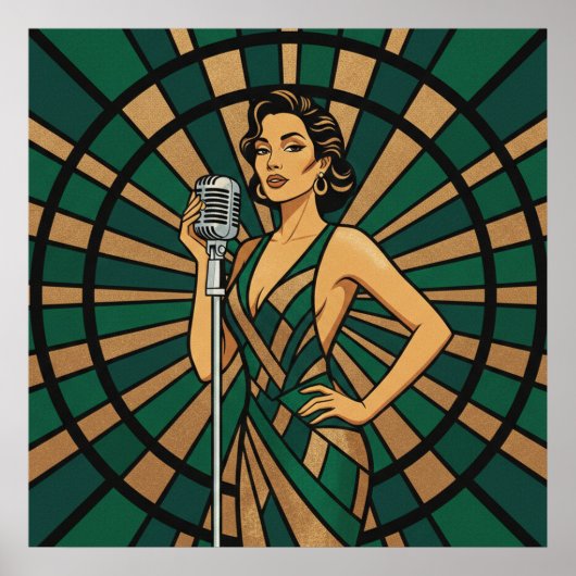 Cellospieler Poster Elegantes Buntglas Musik (Vorne)