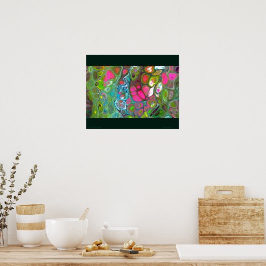 "Cells In Conflict", acrylic, abstract, expression Poster (Küche)