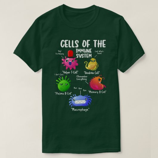Cells Of The Immune Systems Biology Cells Science T-Shirt (Design vorne)