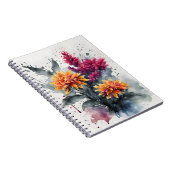 Celosia - Aquarellblumen Notizblock (Rechte Seite)