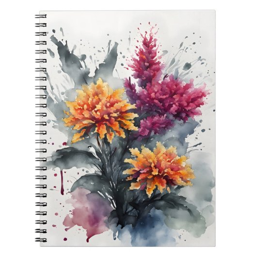 Celosia - Aquarellblumen Notizblock (Vorderseite)