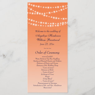 Celosia Orange Twinkle Lights Hochzeitsprogramm Programm