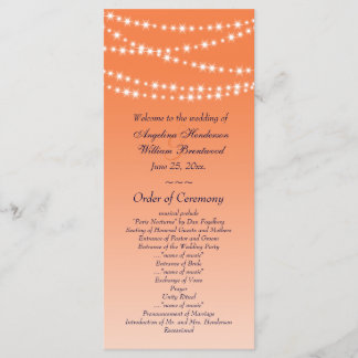 Celosia Orange Twinkle Lights Hochzeitsprogramm Programm