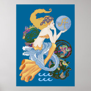 Celtic "A" für Aquarius Mermaid Poster