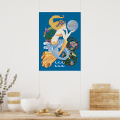 Celtic "A" für Aquarius Mermaid Poster (Küche)
