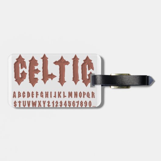 Celtic Alphabet Schriftart Gepäckanhänger (Rückseite horizontal)