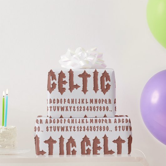 Celtic Alphabet Schriftart Geschenkpapier
