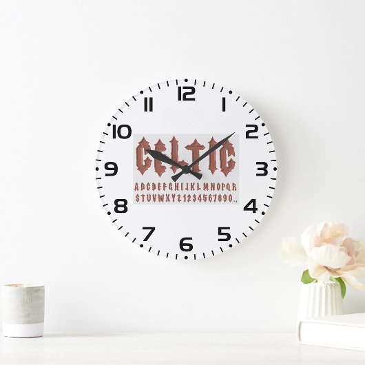 Celtic Alphabet Schriftart Große Wanduhr