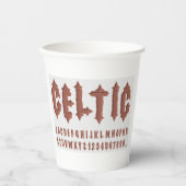 Celtic Alphabet Schriftart Pappbecher (Vorderseite)