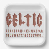 Celtic Alphabet Schriftart Pappteller (Vorderseite)