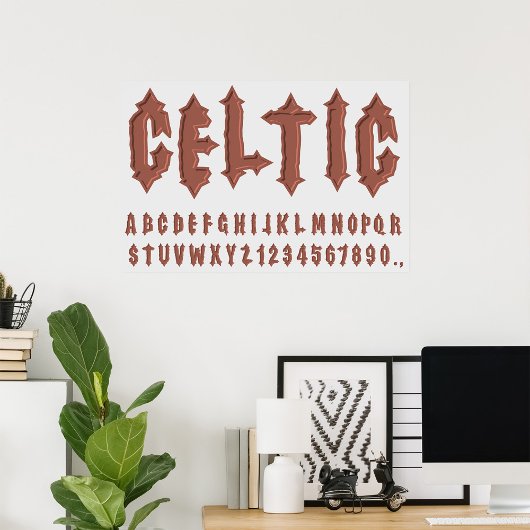 Celtic Alphabet Schriftart Poster