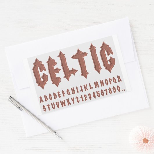 Celtic Alphabet Schriftart Rechteckiger Aufkleber