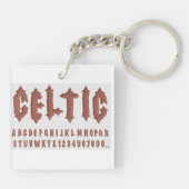 Celtic Alphabet Schriftart Schlüsselanhänger (Rückseite)