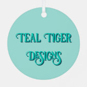 Celtic Aquamarin Tiger Ornament Aus Metall (Rückseite)