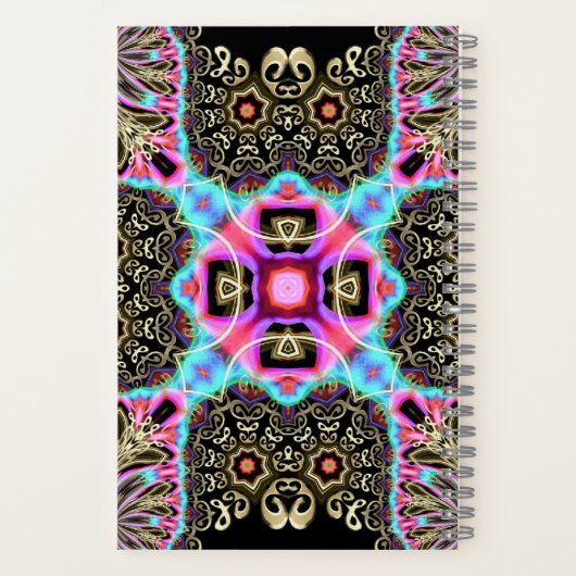 Celtic Arabesque Art Fusion Gold Journals Notizblock (Rückseite)