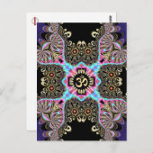 Celtic Arabesque Fusion Gold OM Art Postkarte (Vorne/Hinten)
