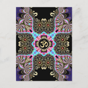 Celtic Arabesque Fusion Gold OM Art Postkarte