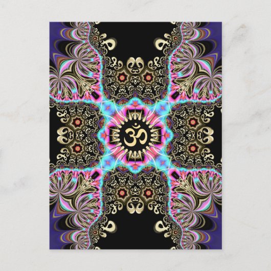 Celtic Arabesque Fusion Gold OM Art Postkarte (Vorderseite)