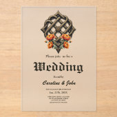 Celtic art and floral splendor in warm tones acryleinladungen (Vorderseite)