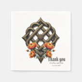 Celtic art and floral splendor in warm tones.  serviette (Vorderseite)