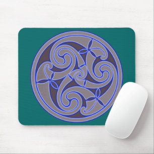 Celtic Art Spiral Design Mouse Mat Mousepad