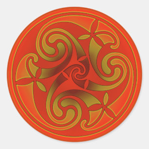 Celtic Art Spiral Design Runder Aufkleber