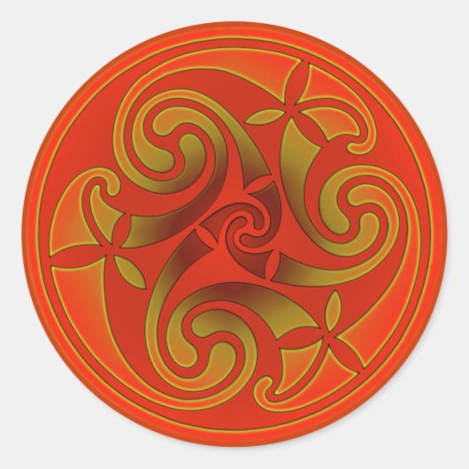 Celtic Art Spiral Design Runder Aufkleber (Vorderseite)
