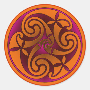 Celtic Art Spiral Design Runder Aufkleber