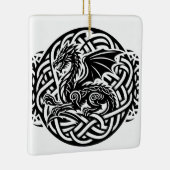 Celtic B&W Dragon Keramikornament (Rechts)