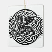 Celtic B&W Dragon Keramikornament (Links)