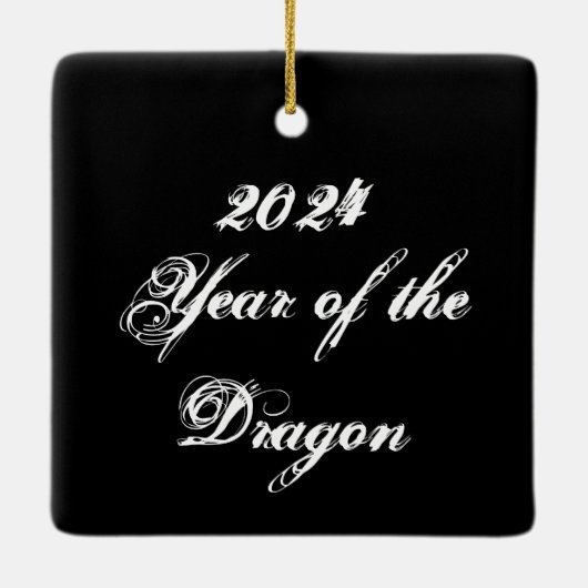 Celtic B&W Dragon Keramikornament (Rückseite)