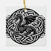 Celtic B&W Dragon Keramikornament (Vorderseite)