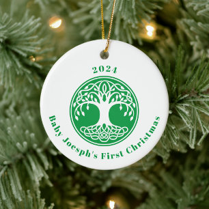 Celtic Baby's First Christmas Ornament, irisch Keramik Ornament