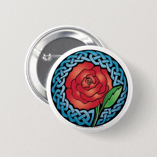 Celtic-beflecktes Glas-Rose Button (Vorne & Hinten)