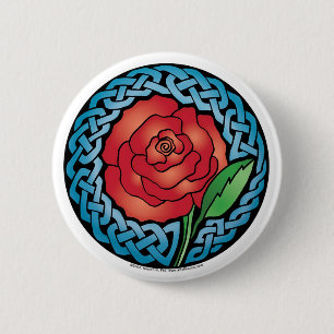 Celtic-beflecktes Glas-Rose Button