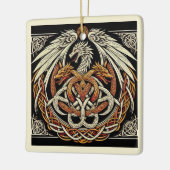Celtic Beige Dragon Keramikornament (Links)