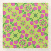 Celtic Bell Blume Mandala Green Glass Untersetzer (Vorderseite)