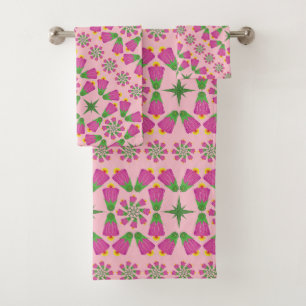 Celtic Bell Blume Mandalase Pink Bath Handtuch Set