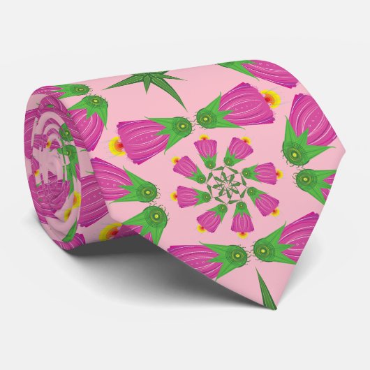 Celtic Bell Blume Mandalase Pink Neck Tie Krawatte (Gerollt)
