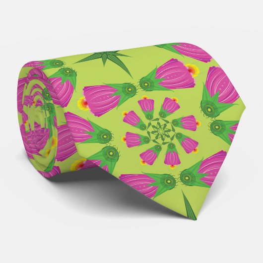 Celtic Bell Blume Mandalases Green Neck Tie Krawatte (Gerollt)