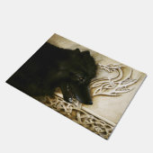 Celtic Black Wolf Fußmatte (Schrägansicht)