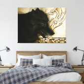 Celtic Black Wolf Leinwanddruck (Insitu (Schlafzimmer))